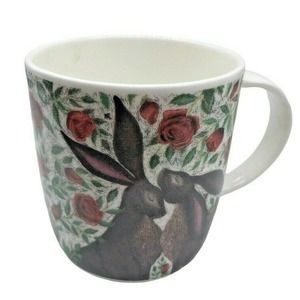 Roy Kirkham Mug Bunny Couple Rabbit Easter Roses Romantic Fine Bone China Shabby